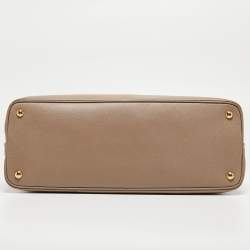Prada Beige Saffiano Lux Leather Large Promenade Satchel