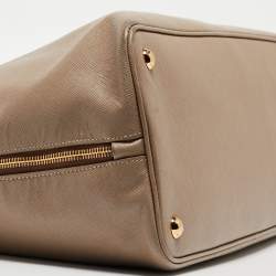 Prada Beige Saffiano Lux Leather Large Promenade Satchel
