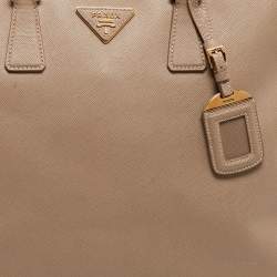 Prada Beige Saffiano Lux Leather Large Promenade Satchel