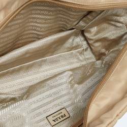 Pre Owned Prada Brown Nylon and Leather Zip Satchel