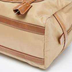 Pre Owned Prada Brown Nylon and Leather Zip Satchel