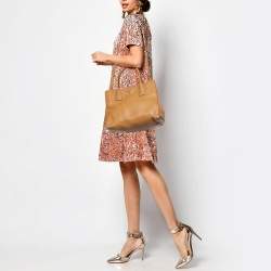 Pre Owned Prada Brown Vitello Daino Leather Tote
