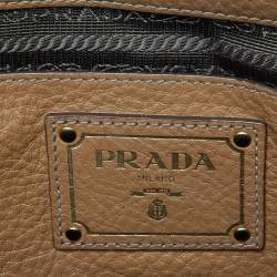 Pre Owned Prada Brown Vitello Daino Leather Tote