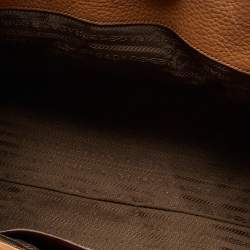 Pre Owned Prada Brown Vitello Daino Leather Tote