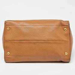 Pre Owned Prada Brown Vitello Daino Leather Tote