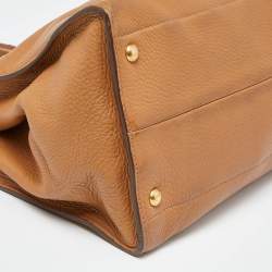 Pre Owned Prada Brown Vitello Daino Leather Tote