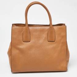 Pre Owned Prada Brown Vitello Daino Leather Tote