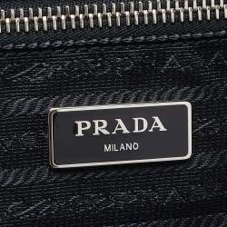 Pre Owned Prada Black Saffiano Leather Travel Rolling Trolley Luggage