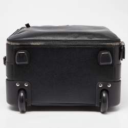 Pre Owned Prada Black Saffiano Leather Travel Rolling Trolley Luggage