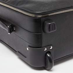 Pre Owned Prada Black Saffiano Leather Travel Rolling Trolley Luggage