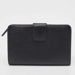 Prada Black Vitello Move Leather French Compact Wallet