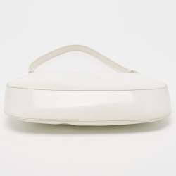 Pre Owned Prada White Brushed Leather Cleo Shoulder Bag