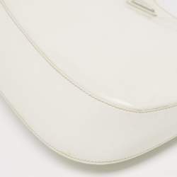 Pre Owned Prada White Brushed Leather Cleo Shoulder Bag
