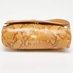 Pre Owned Prada Beige Python Flap Shoulder Bag