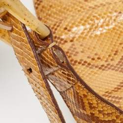 Pre Owned Prada Beige Python Flap Shoulder Bag