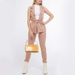 Pre Owned Prada Beige Python Flap Shoulder Bag
