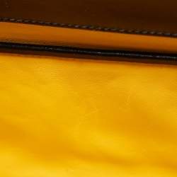 Prada Black/Yellow Box Leather Turnlock Satchel