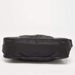 Pre Owned Prada Black Nylon Tessuto and Leather Baguette Bag