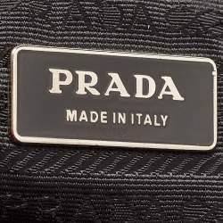 Pre Owned Prada Black Nylon Tessuto and Leather Baguette Bag