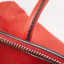 Prada Red Leather Shopper Tote