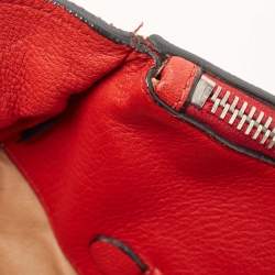 Prada Red Leather Shopper Tote