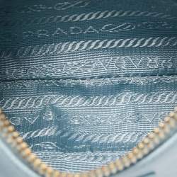 Pre Owned Prada Light Blue Saffiano Lux Leather Mini Re-Edition Pochette Bag