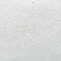 Pre Owned Prada White Vitello Daino Leather Boston Bag