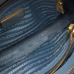 Prada Light Blue Saffiano Lux Leather Small Promenade Satchel