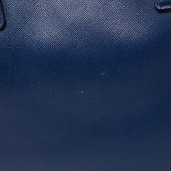 Pre Owned Prada Navy Blue Saffiano Lux Leather Large Gardener's Tote