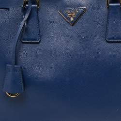 Pre Owned Prada Navy Blue Saffiano Lux Leather Large Gardener's Tote
