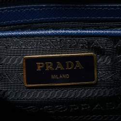 Pre Owned Prada Navy Blue Saffiano Lux Leather Large Gardener's Tote