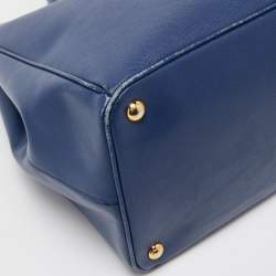 Pre Owned Prada Navy Blue Saffiano Lux Leather Large Gardener's Tote