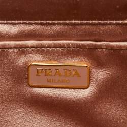 Pre Owned Prada Dusty Pink Satin Flap Clutch