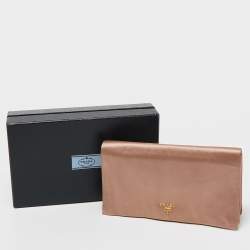 Pre Owned Prada Dusty Pink Satin Flap Clutch