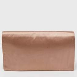 Pre Owned Prada Dusty Pink Satin Flap Clutch