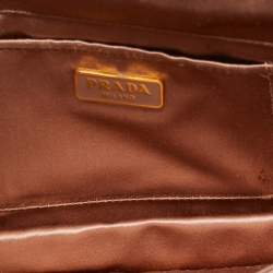 Pre Owned Prada Dusty Pink Satin Flap Clutch