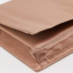 Pre Owned Prada Dusty Pink Satin Flap Clutch