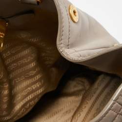 Pre Owned Prada Grey Leather Sacca 2 Manici Bag