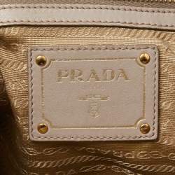 Pre Owned Prada Grey Leather Sacca 2 Manici Bag
