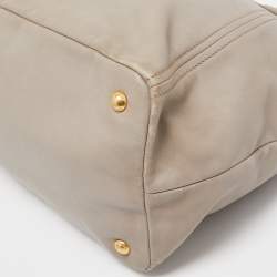 Pre Owned Prada Grey Leather Sacca 2 Manici Bag