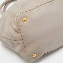 Pre Owned Prada Grey Leather Sacca 2 Manici Bag