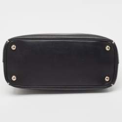 Pre Owned Prada Black/White Saffiano Lux Leather Small Galleria Tote