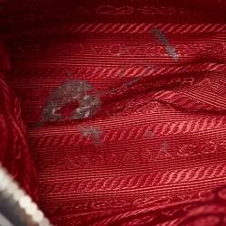 Pre Owned Prada Black/White Saffiano Lux Leather Small Galleria Tote