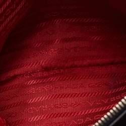 Pre Owned Prada Black/White Saffiano Lux Leather Small Galleria Tote