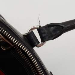 Pre Owned Prada Black/White Saffiano Lux Leather Small Galleria Tote