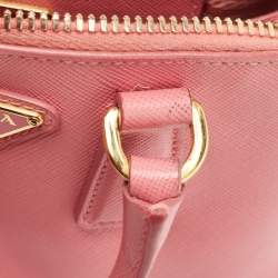 Pre Owned Prada Pink Saffiano Lux Leather Mini Promenade Satchel