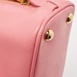 Pre Owned Prada Pink Saffiano Lux Leather Mini Promenade Satchel