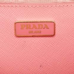 Pre Owned Prada Pink Saffiano Lux Leather Mini Promenade Satchel