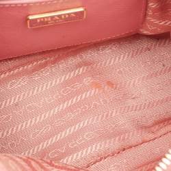 Pre Owned Prada Pink Saffiano Lux Leather Mini Promenade Satchel
