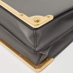 Prada Black/Grey Saffiano Leather Cahier Flap Shoulder Bag
